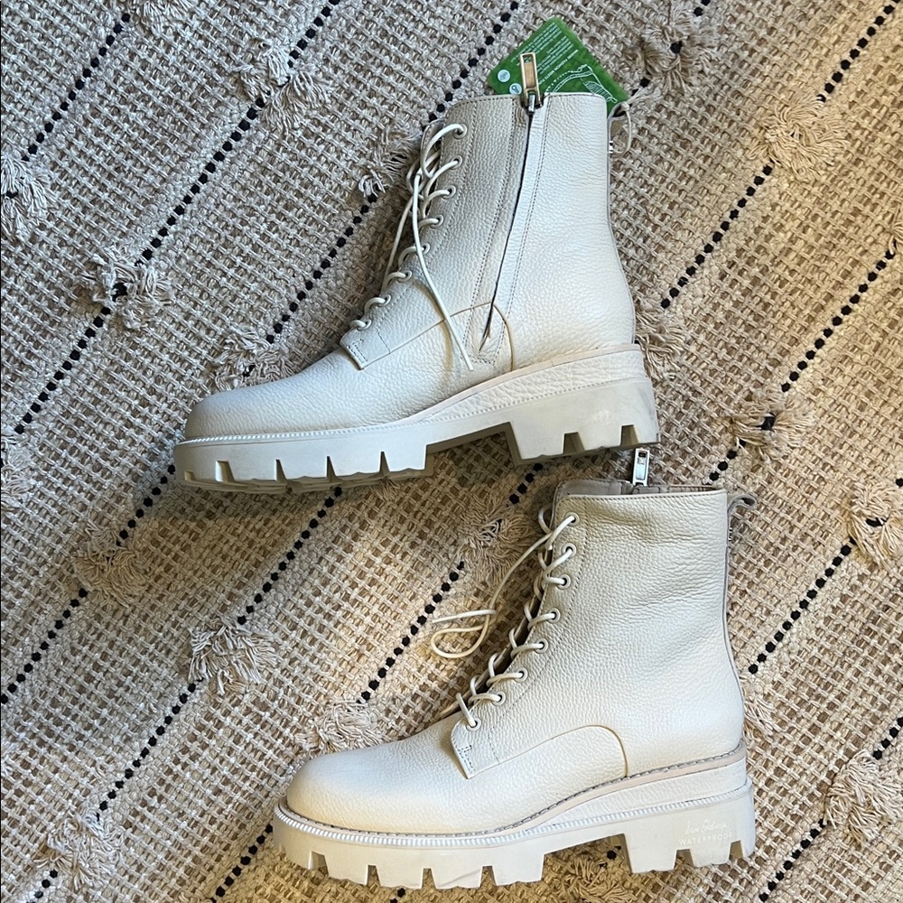 Sam Edelman Waterproof Garret Ivory Platform Combat Boots - Picture 5 of 7